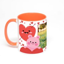 Оранжевая кружка с фотопечатью