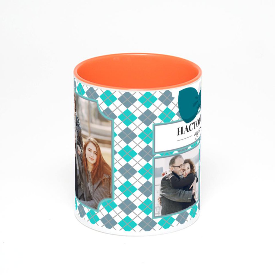 Оранжевая кружка с фотопечатью