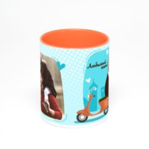 Оранжевая кружка с фотопечатью