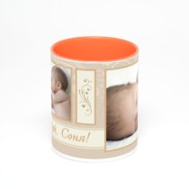 Оранжевая кружка с фотопечатью