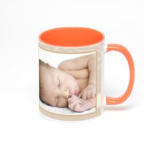 Оранжевая кружка с фотопечатью