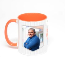 Оранжевая кружка с фотопечатью