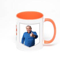 Оранжевая кружка с фотопечатью
