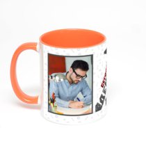 Оранжевая кружка с фотопечатью