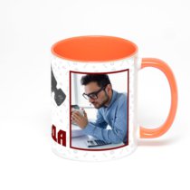 Оранжевая кружка с фотопечатью