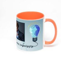 Оранжевая кружка с фотопечатью