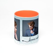 Оранжевая кружка с фотопечатью