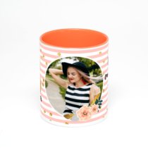 Оранжевая кружка с фотопечатью