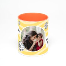 Оранжевая кружка с фотопечатью