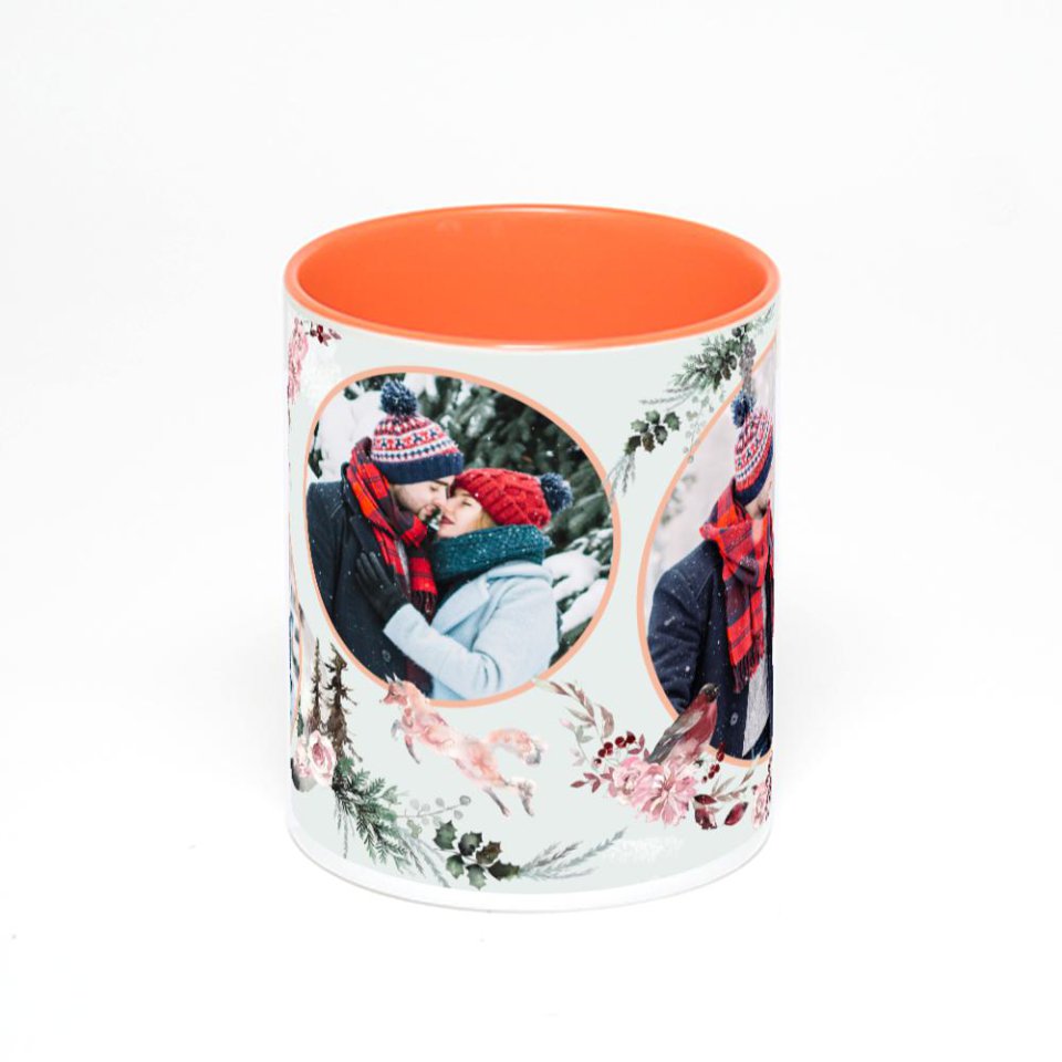 Оранжевая кружка с фотопечатью