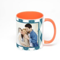 Оранжевая кружка с фотопечатью