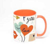 Оранжевая кружка с фотопечатью