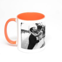 Оранжевая кружка с фотопечатью