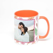 Оранжевая кружка с фотопечатью