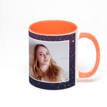 Оранжевая кружка с фотопечатью