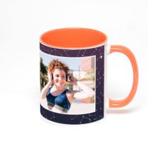 Оранжевая кружка с фотопечатью