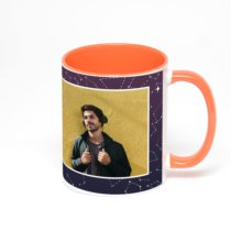 Оранжевая кружка с фотопечатью