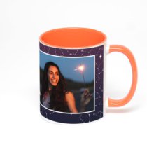 Оранжевая кружка с фотопечатью
