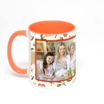 Оранжевая кружка с фотопечатью