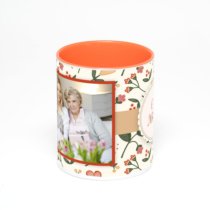 Оранжевая кружка с фотопечатью