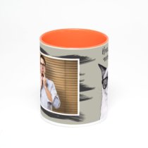 Оранжевая кружка с фотопечатью