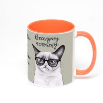 Оранжевая кружка с фотопечатью