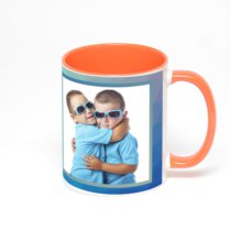 Оранжевая кружка с фотопечатью
