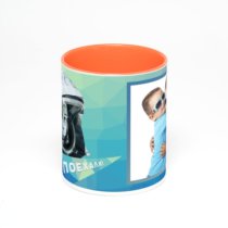 Оранжевая кружка с фотопечатью