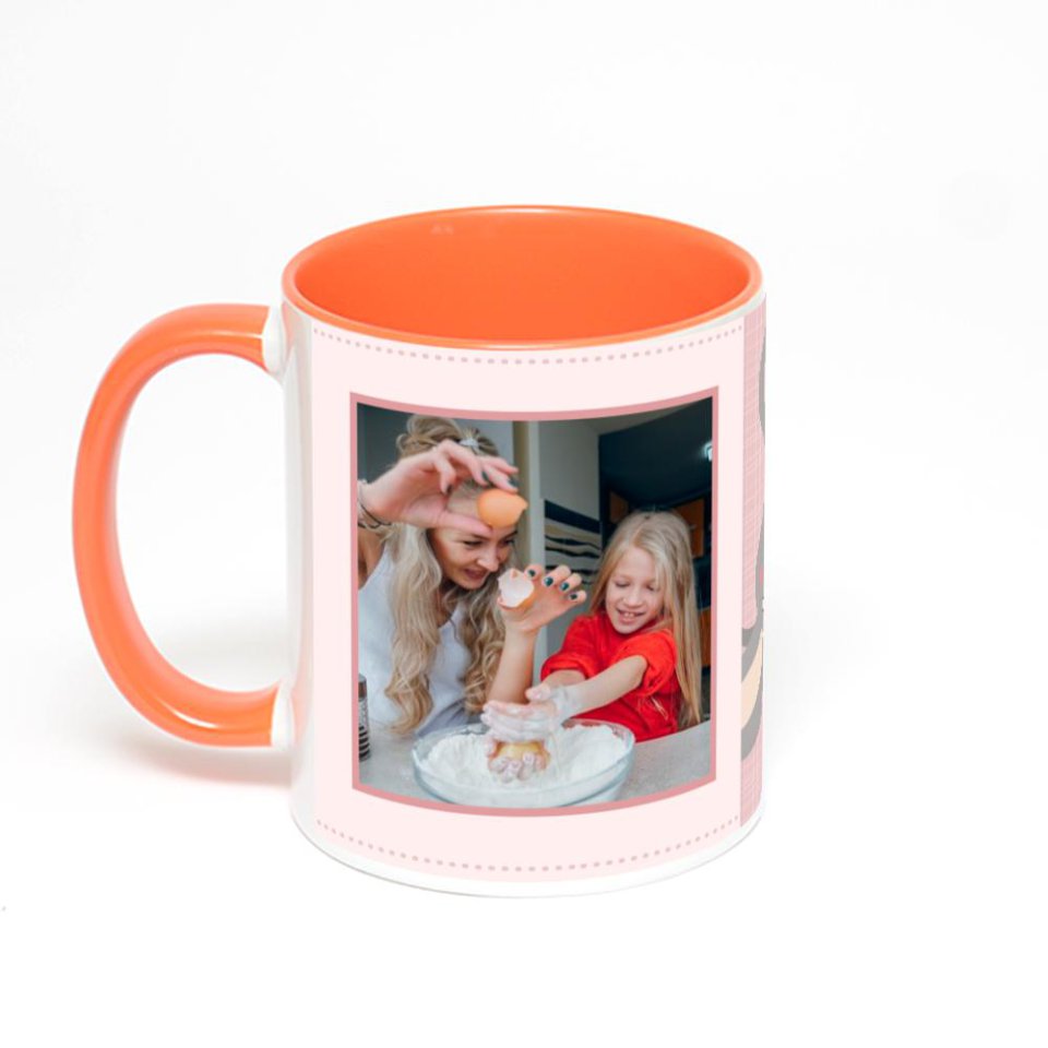 Оранжевая кружка с фотопечатью