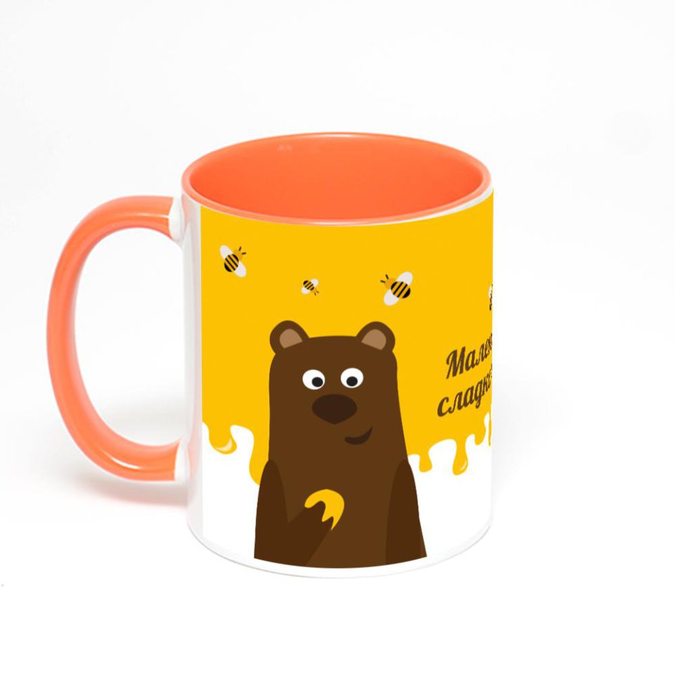 Оранжевая кружка с фотопечатью