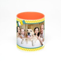 Оранжевая кружка с фотопечатью