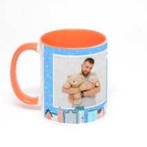 Оранжевая кружка с фотопечатью