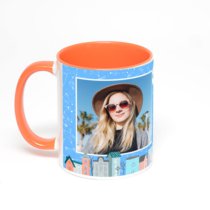 Оранжевая кружка с фотопечатью