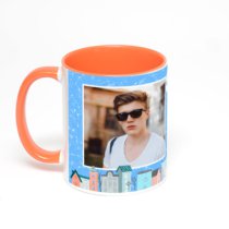 Оранжевая кружка с фотопечатью