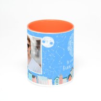Оранжевая кружка с фотопечатью