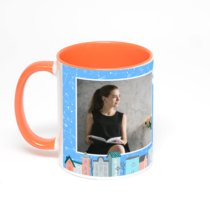 Оранжевая кружка с фотопечатью