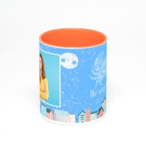 Оранжевая кружка с фотопечатью