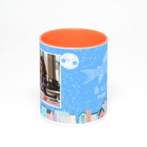 Оранжевая кружка с фотопечатью