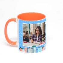 Оранжевая кружка с фотопечатью
