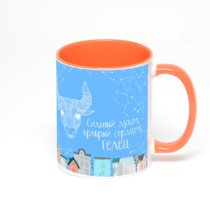 Оранжевая кружка с фотопечатью