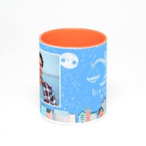 Оранжевая кружка с фотопечатью