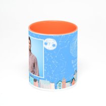 Оранжевая кружка с фотопечатью