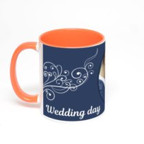 Оранжевая кружка с фотопечатью