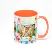 Оранжевая кружка с фотопечатью