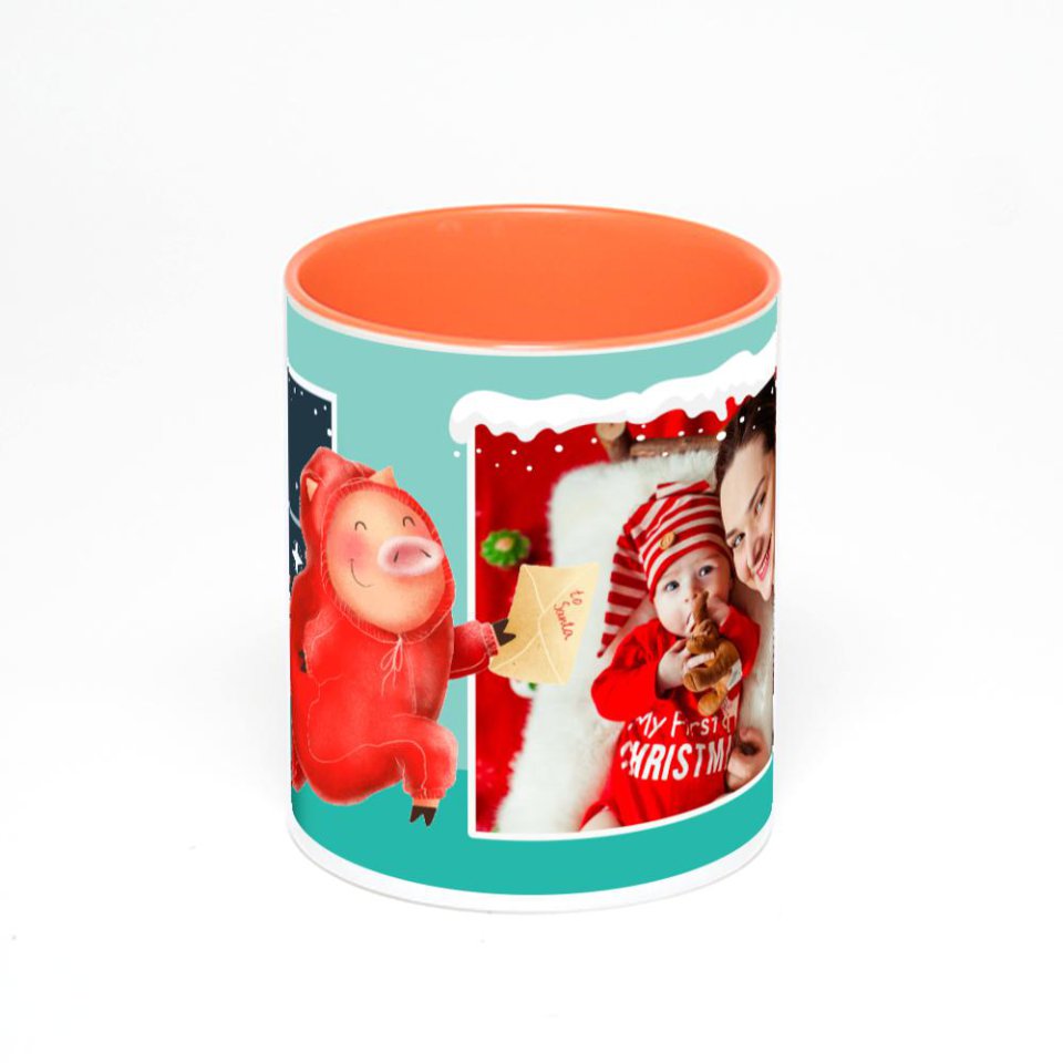 Оранжевая кружка с фотопечатью