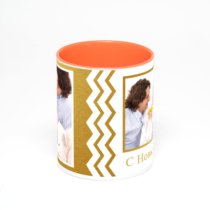 Оранжевая кружка с фотопечатью