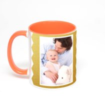 Оранжевая кружка с фотопечатью