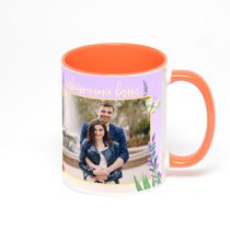 Оранжевая кружка с фотопечатью