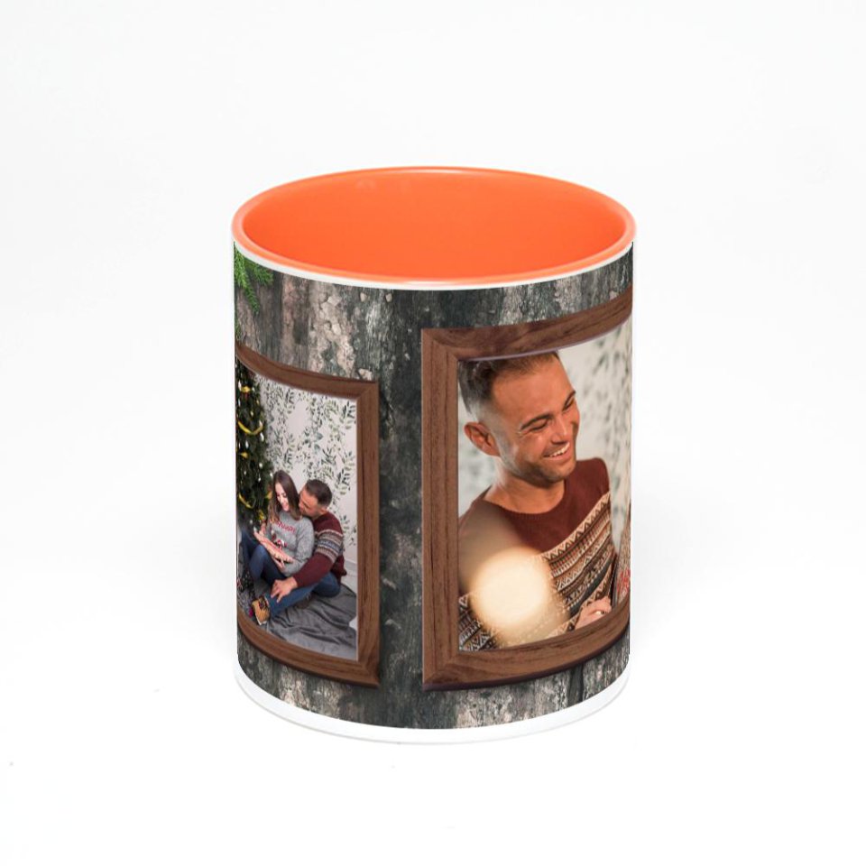 Оранжевая кружка с фотопечатью