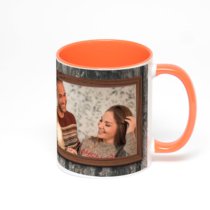 Оранжевая кружка с фотопечатью